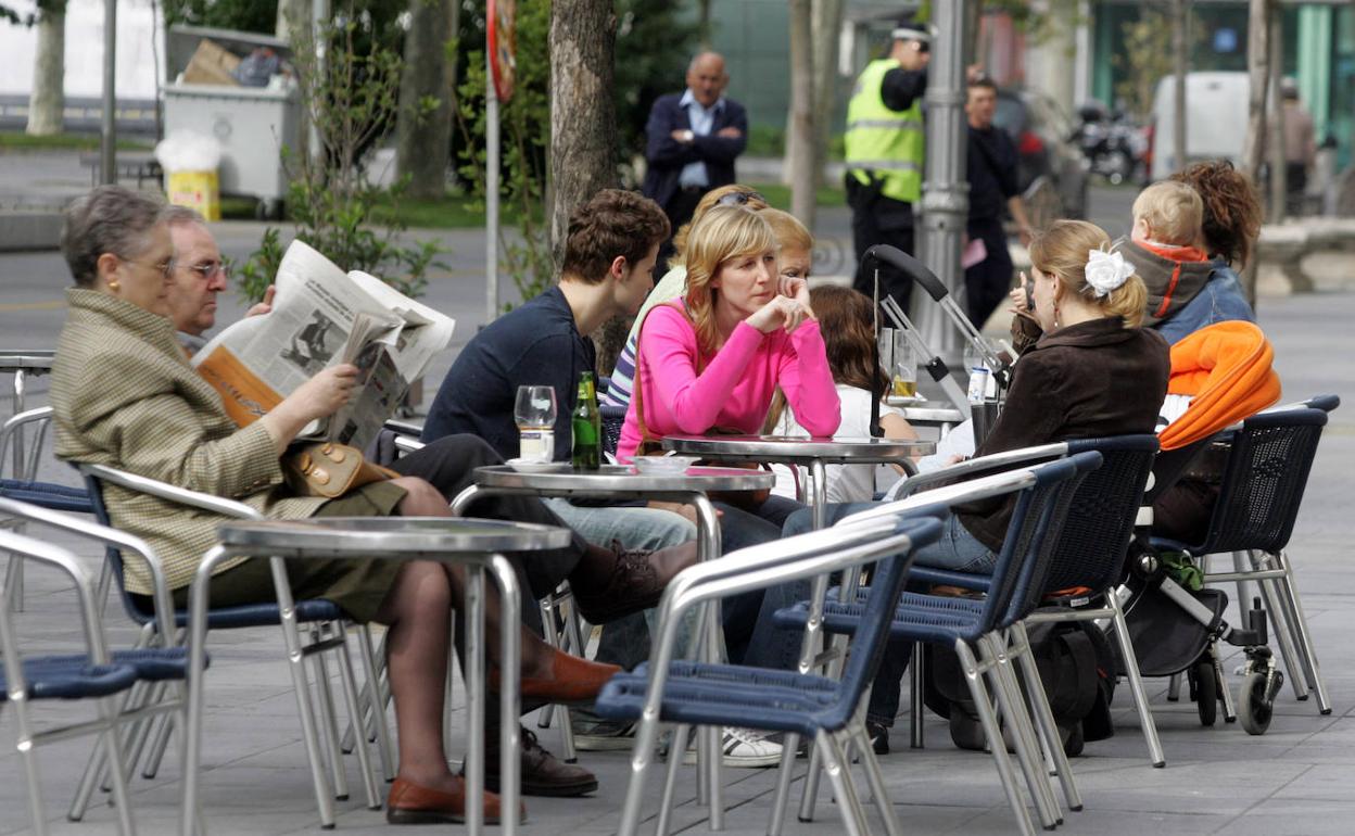 Terrazas de la Acera de Recoletos, en Valladolid. 
