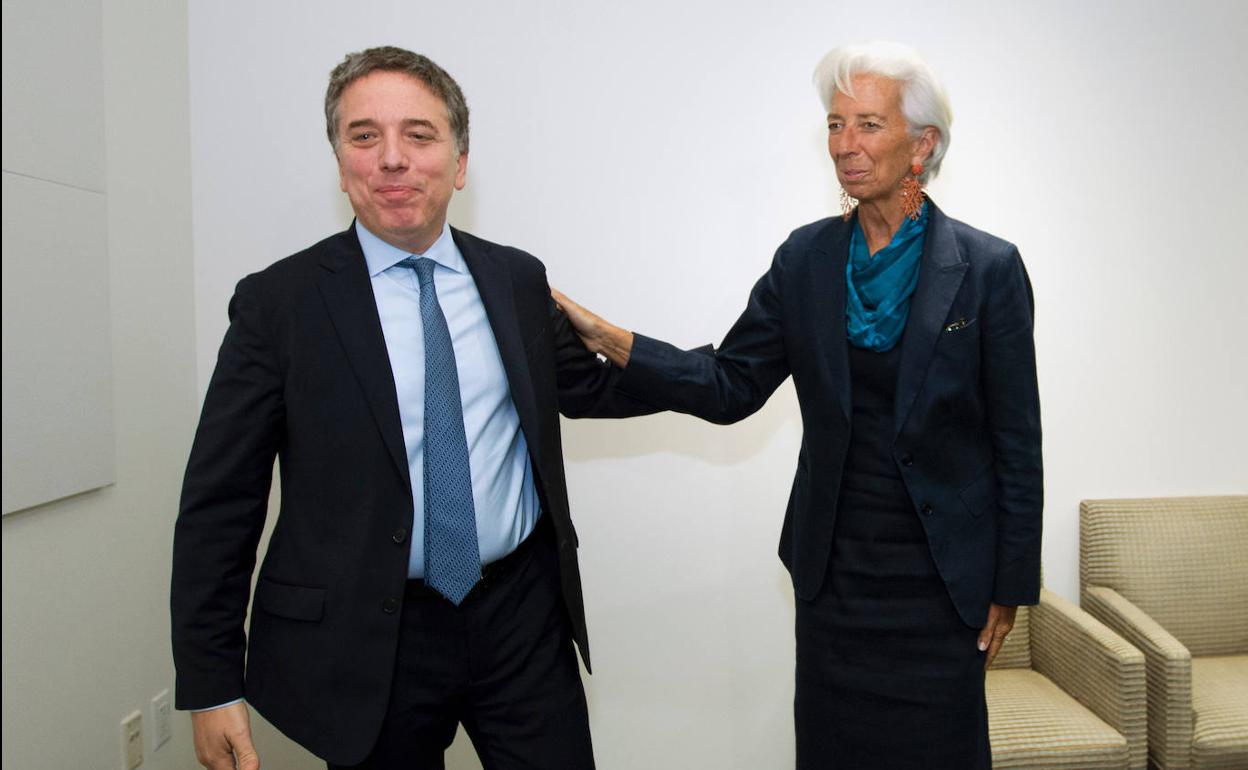 Nicolás Dujovne y Christine Lagarde, hace menos de un año.