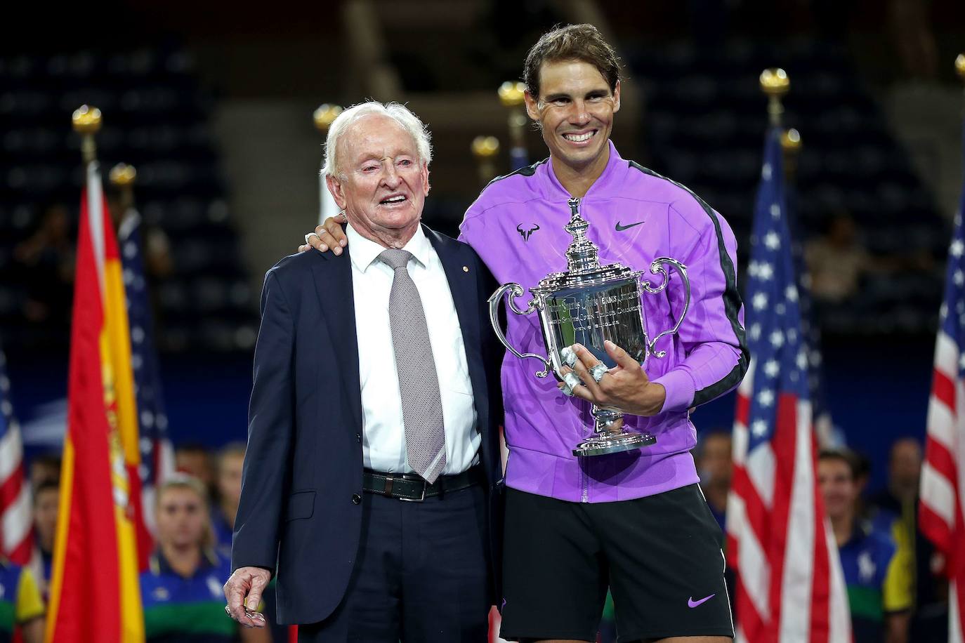 Rafa Nadal celebra su cuarto título del Abierto de Estdos Unidos, que supone su 19ª Grand Slam.