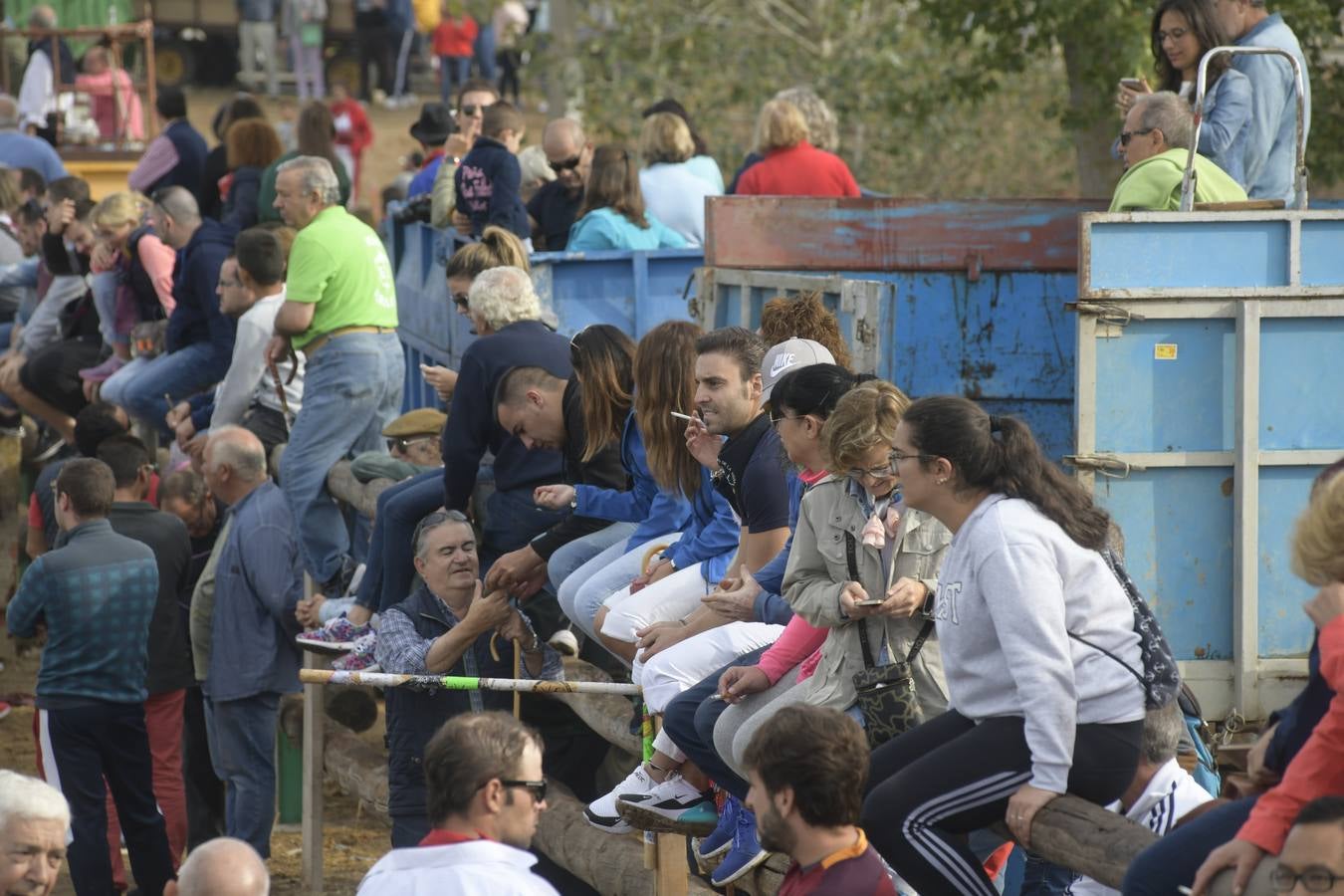 Tan solo unos tres minutos ha tardado 'Barco' en acceder a la zona de pinares | Se detuvo unos segundos en la rotonda, y acudió a algunos cites de los aficionados.