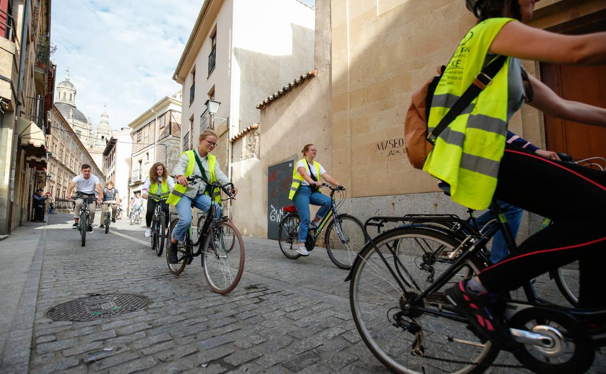 Marcha ciclista de ayer en Salamanca. 