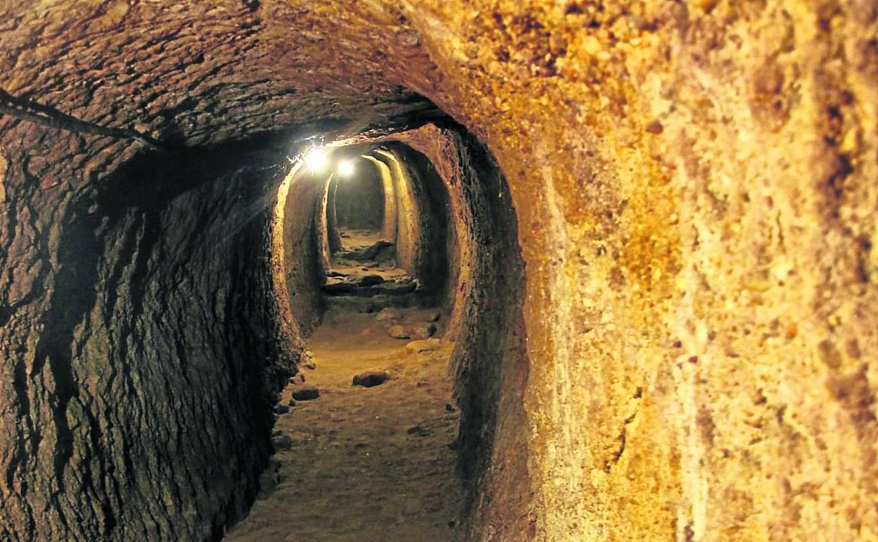 Interior de una galería de Castronuño que ha sido objeto de estudio por parte de la Junta. 