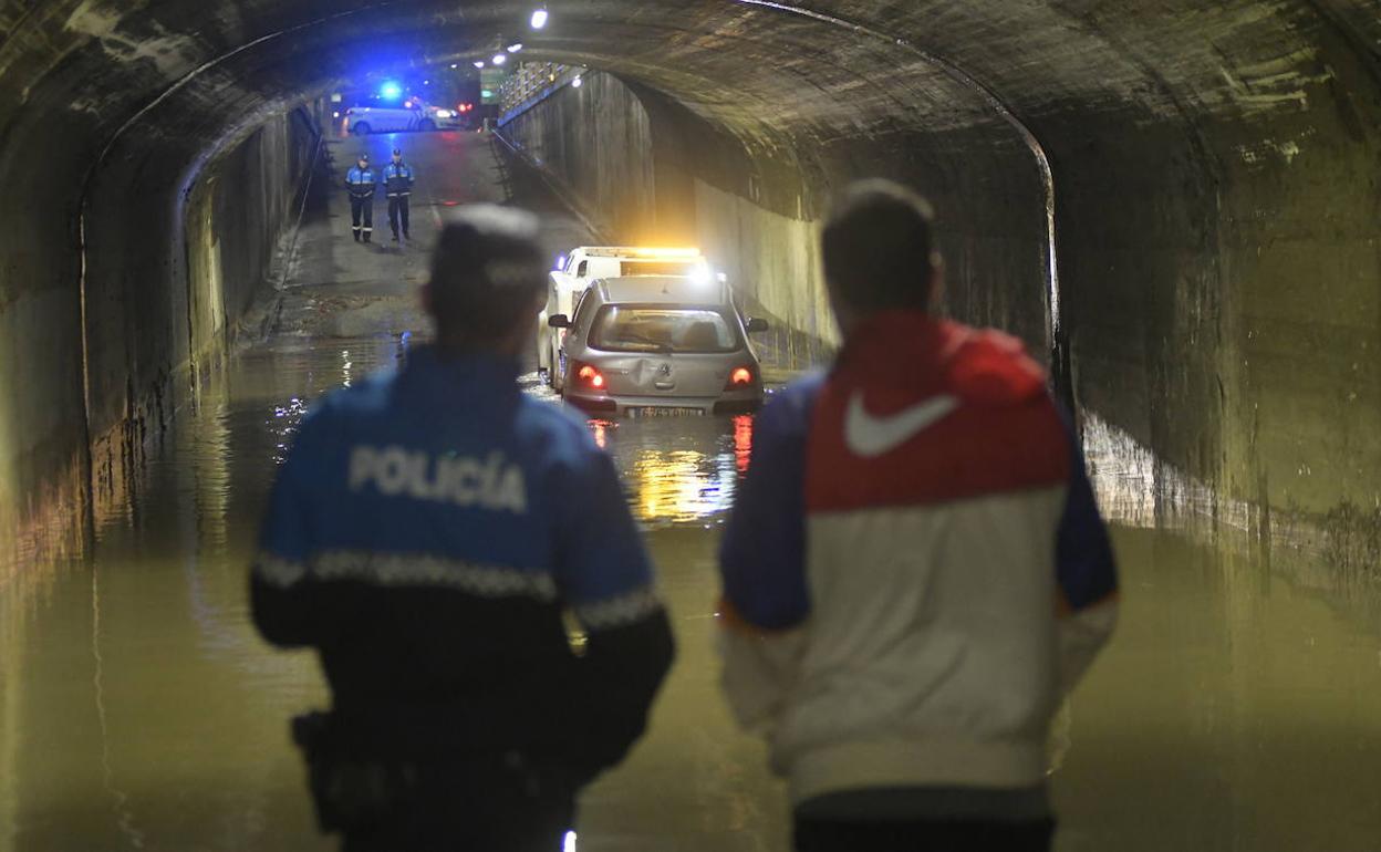 Inundación del túnel de Labradores el pasado martes. 