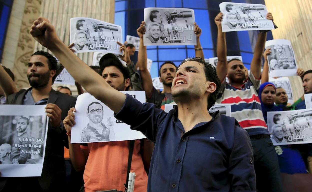 Protestas en Tahrir en el año 2015.