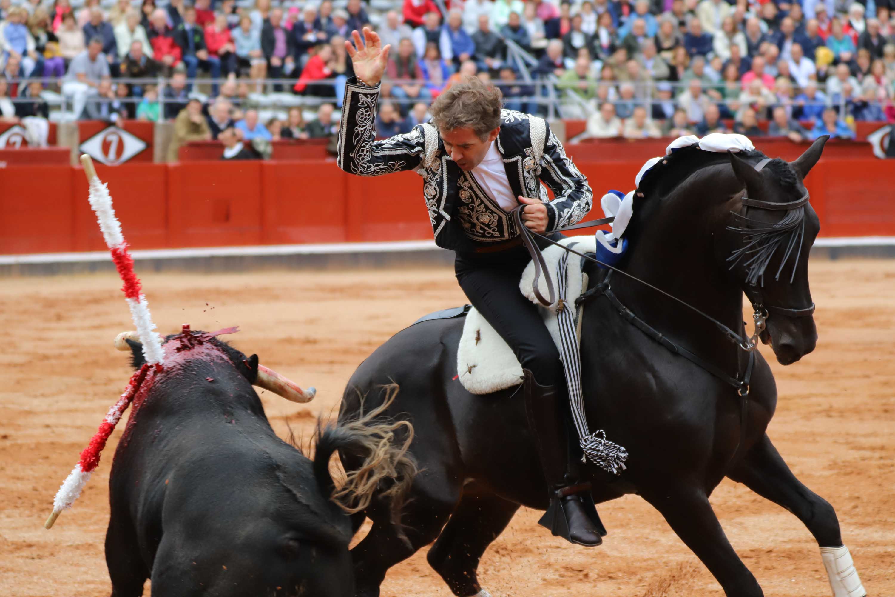 Lea Vicens y Guillermo Hermoso de Mendoza abrieron la puerta grande de La Glorieta tras cortar dos orejas cada uno en el sexto y último festejo de la Feria de Salamanca en el que Pablo Hermoso de Mendoza con toros de Herederos de Sánchez y Sánchez se fue de vacío