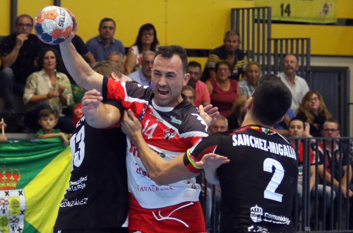 Partido entre el Balonmano Nava y el Logroño 