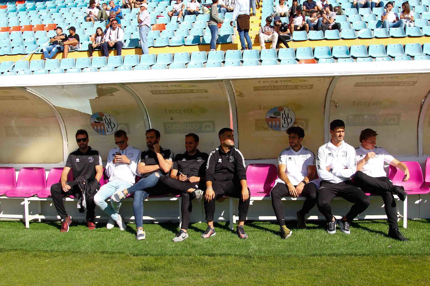 Los jugadores del Salamanca CF UDS y Unionistas. 