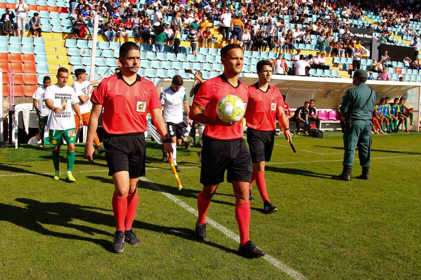 Los jugadores del Salamanca CF UDS y Unionistas. 