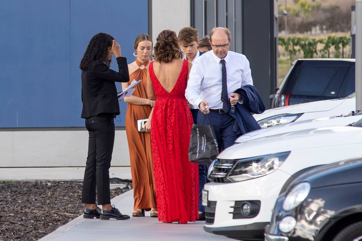 El tenista David Ferrer y Marta Tornel, invitados a la boda de Rafa Nadal y Mery Perelló. 