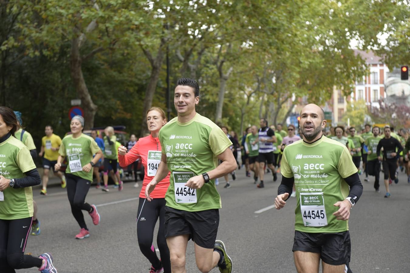 Corredores de la marcha contra el cáncer. 