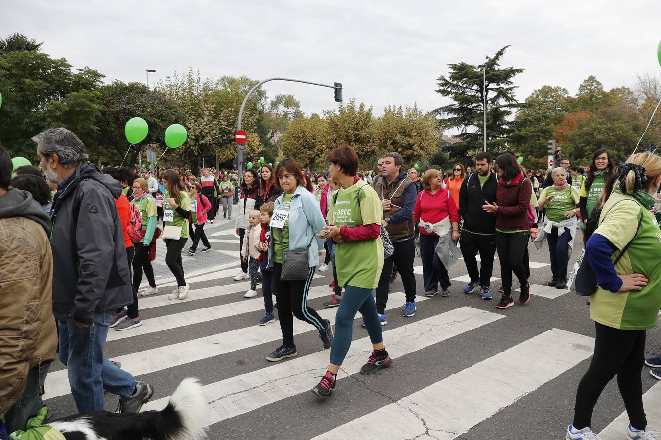 Participantes de la marcha contra el cáncer. 