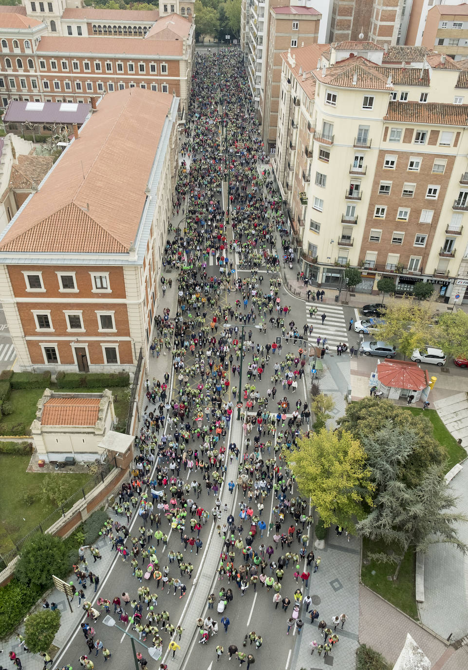 Participantes de la marcha contra el cáncer. 