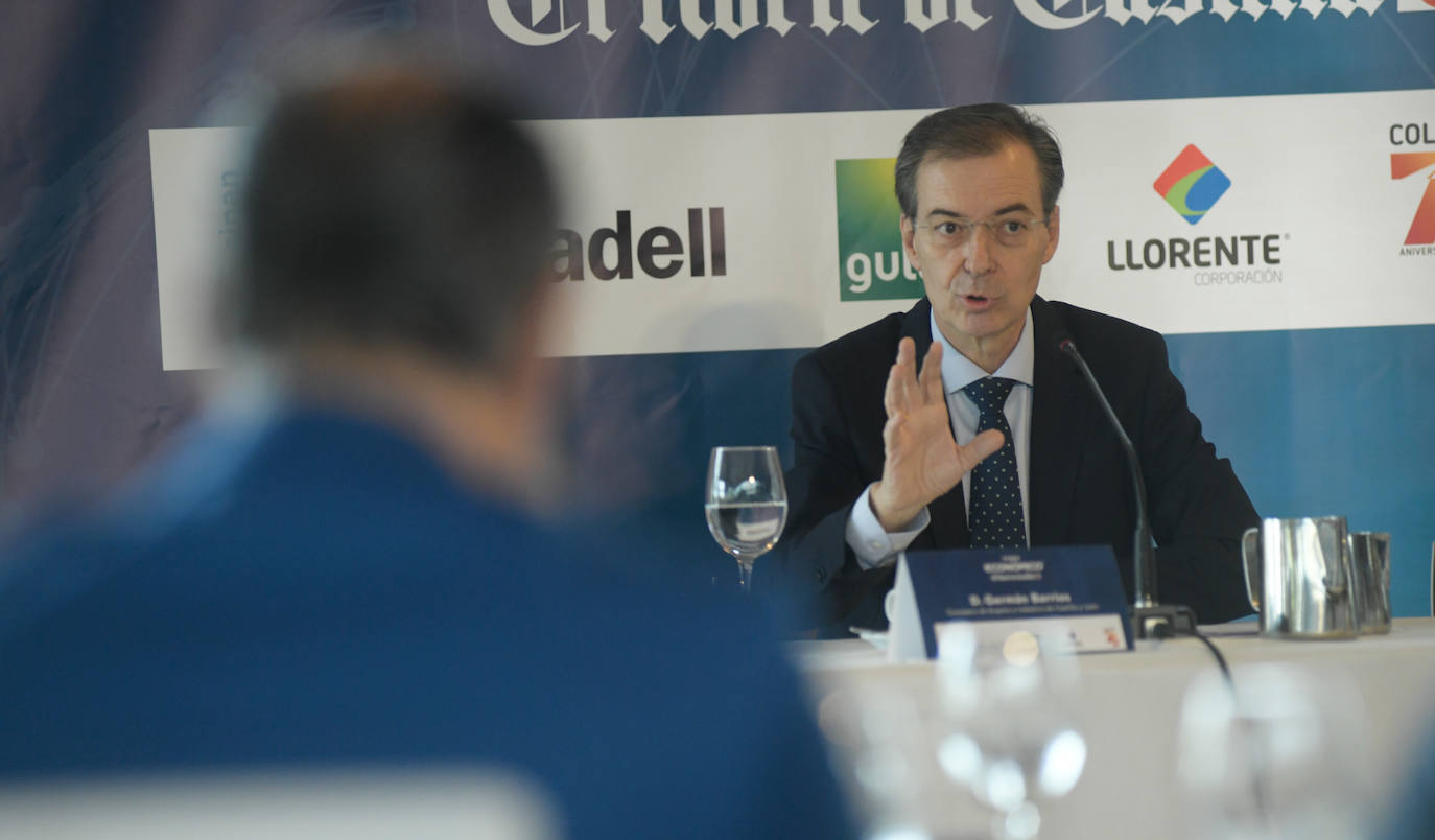 El consejero de Empleo e Industria, Germán Barrios, ha protagonizado la sesión matutina del Foro Económico de El Norte de Castilla. El acto se ha celebrado en el Pabellón de Cristal del Museo de la Ciencia de Valladolid este martes 29 de octubre.