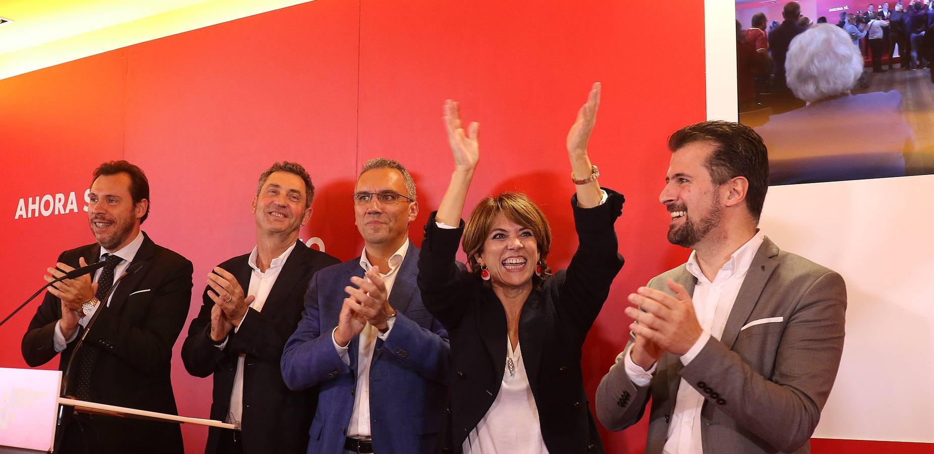 Ha estado acompañada por el secretario general del PSOE de Castilla y León, Luis Tudanca; el cabeza de lista al Congreso, Javier Izquierdo; el cabeza de lista al Senado, Manuel Escarda; y el alcalde de Valladolid, Óscar Puente