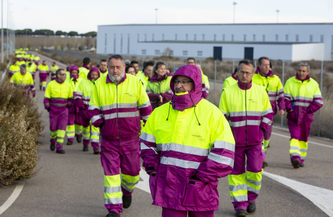 Protesta de los trabajadores de Renfe. 