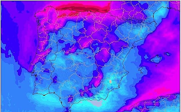 Previsión de acumulación de nieve en la zona norte peninsular.