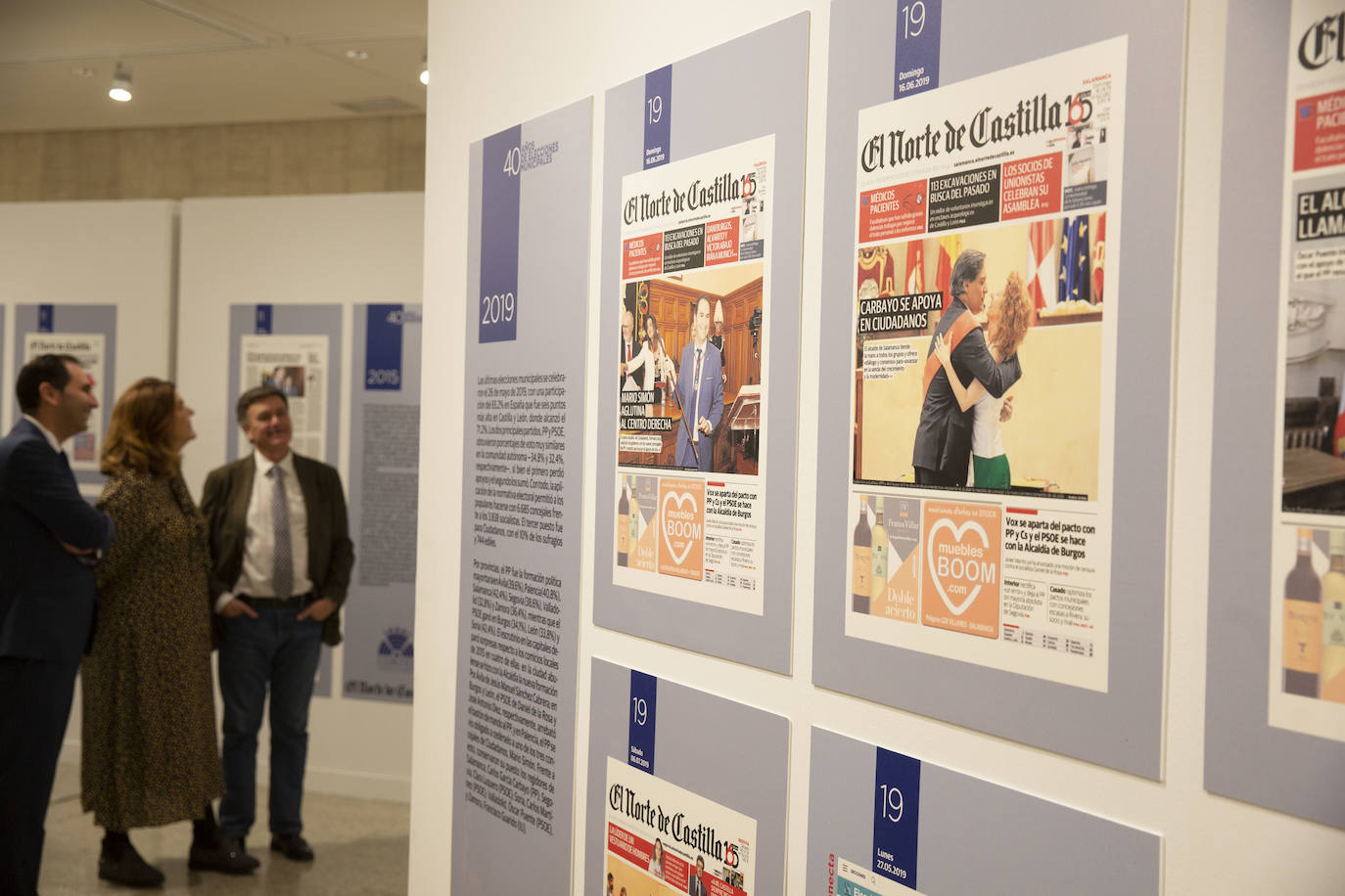 Las Cortes de Castilla y León y El Norte de Castilla reúnen en una exposición, a partir de la completa hemeroteca del diario decano de la prensa española, los hitos de los 11 comicios locales desde 1979