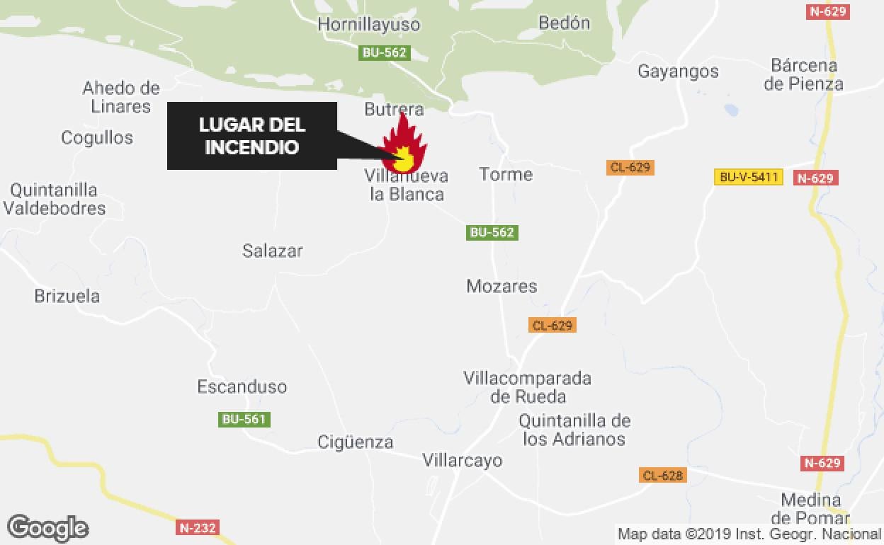 Fallece un hombre de 70 años en el incendio de una vivienda de la localidad burgalesa de Villanueva La Blanca