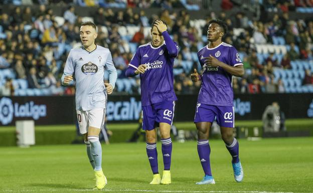 Iago Aspas, Kiko Olivas y Salisu durante el partido de la pasada jornada en Vigo.