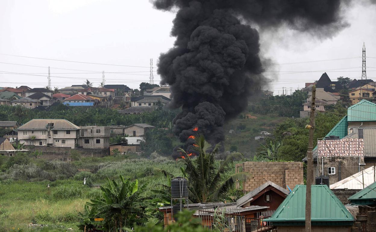 Incendio del gasoducto en Lagos.