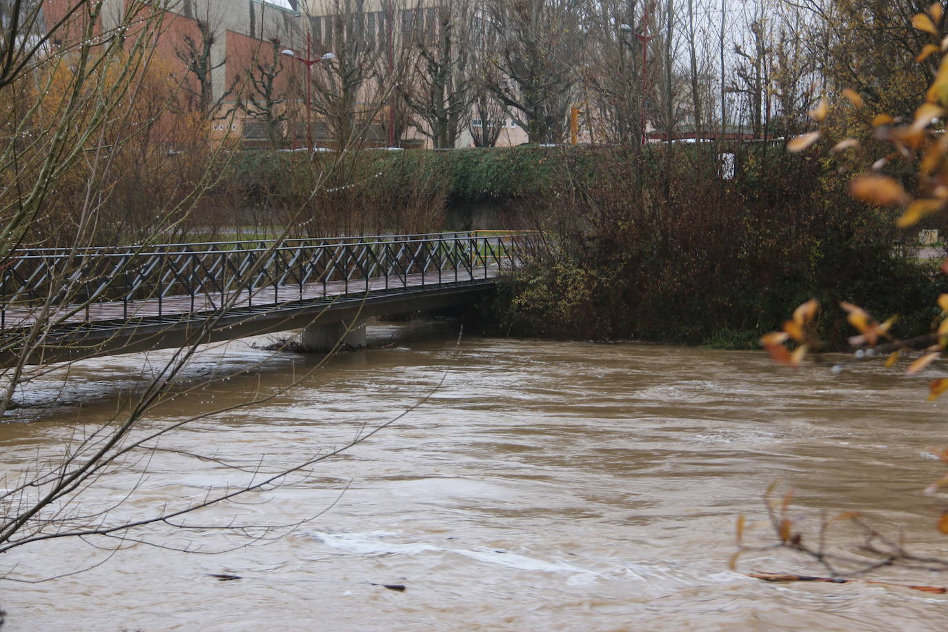 Fotos: El rio Bernesga, a punto de desbordarse a su paso por la capital leonesa