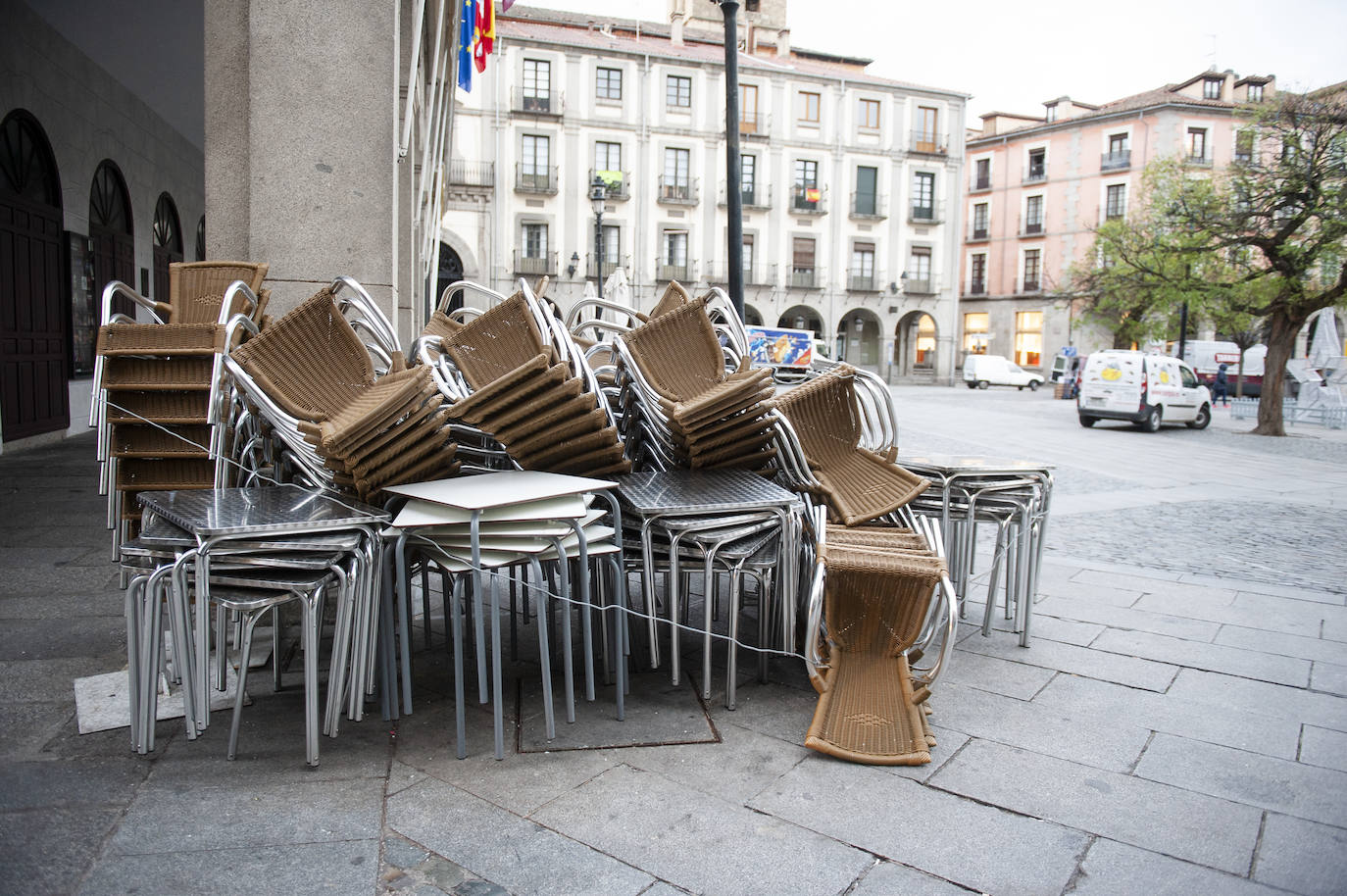 Efectos del vendaval en la ciudad. 