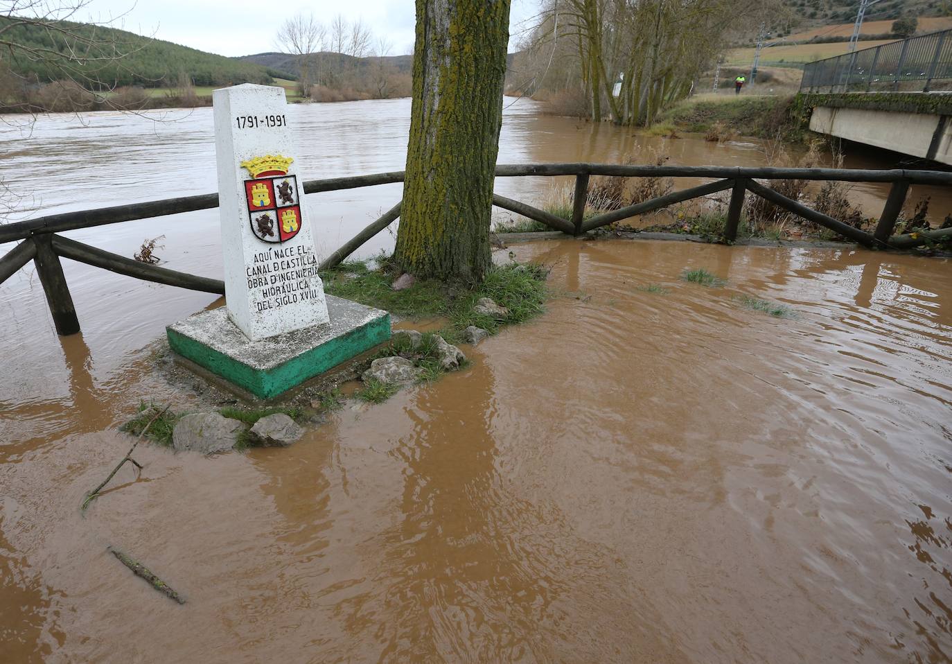 Aspecto del nacimiento del Canal de Castilla en Alar del Rey en Palencia.