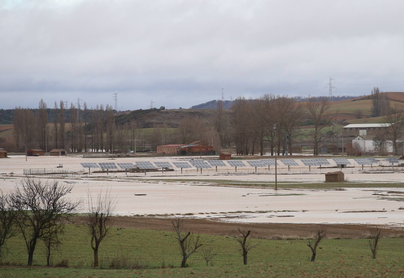 Campos anegados en Espinosa de Villagonzalo en Palencia.