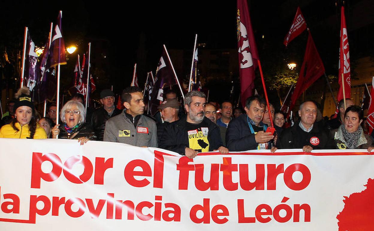 Imagen de archivo de la manifestación por el futuro de la provincia de León. 