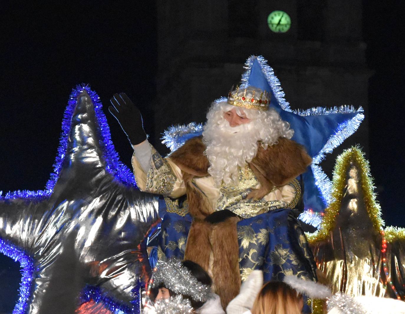 Los Reyes Magos en la cabalgata de aguilar.