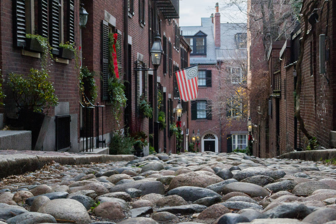 Acorn Street (Beacon Hill, Boston, Estados Unidos).