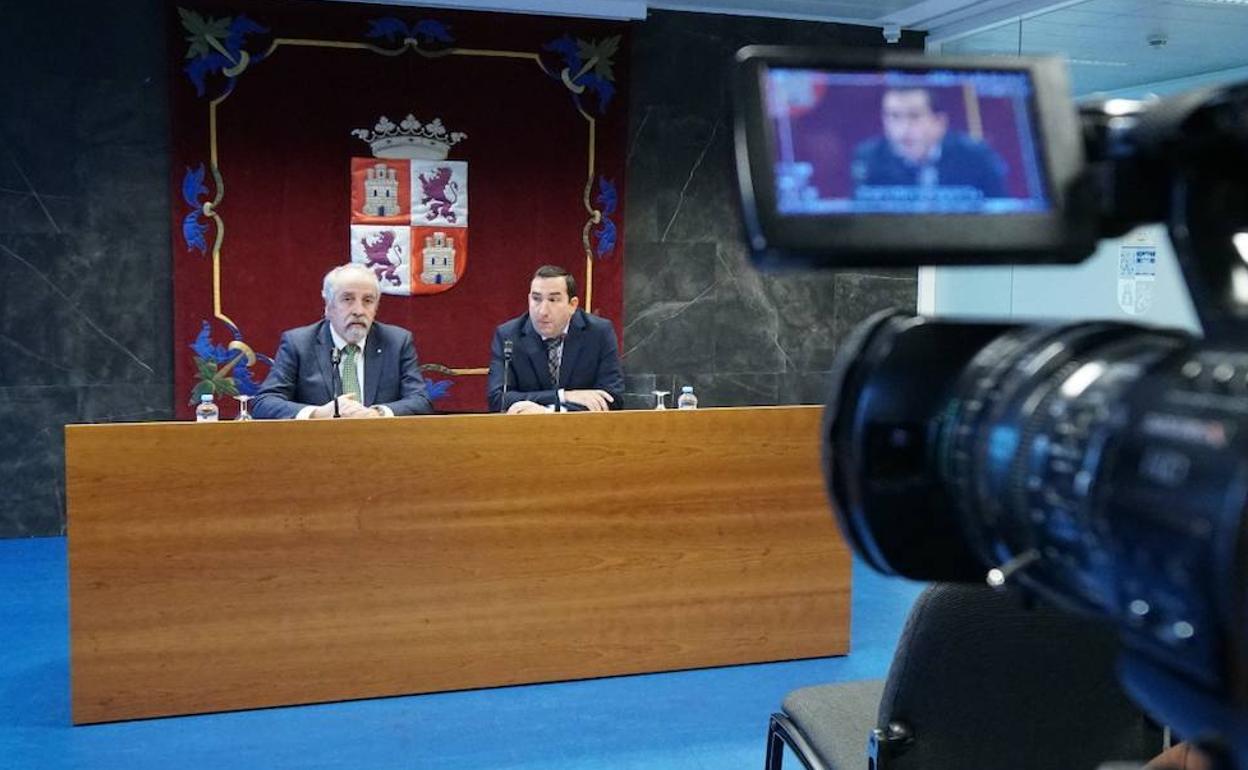 Pedro Grijalba y Eloy Ruiz, esta mañana.