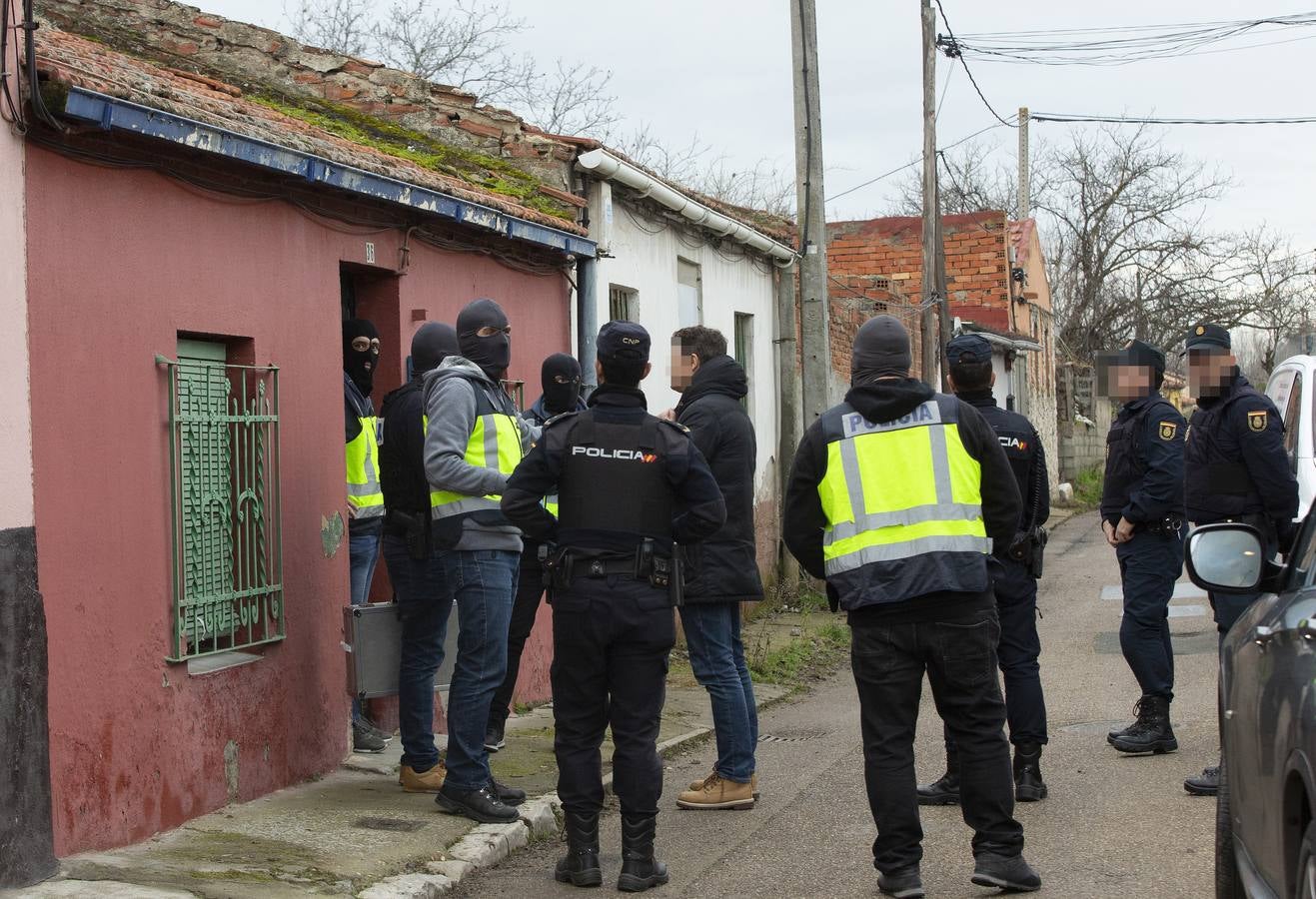 La labor conjunta de la Policía Nacional y la Guardia Civil ha llevado a los agentes a detener a seis sospechos y a relizar hasta cinco registros simultáneos tanto en la capital como en tres pueblos de la provincia