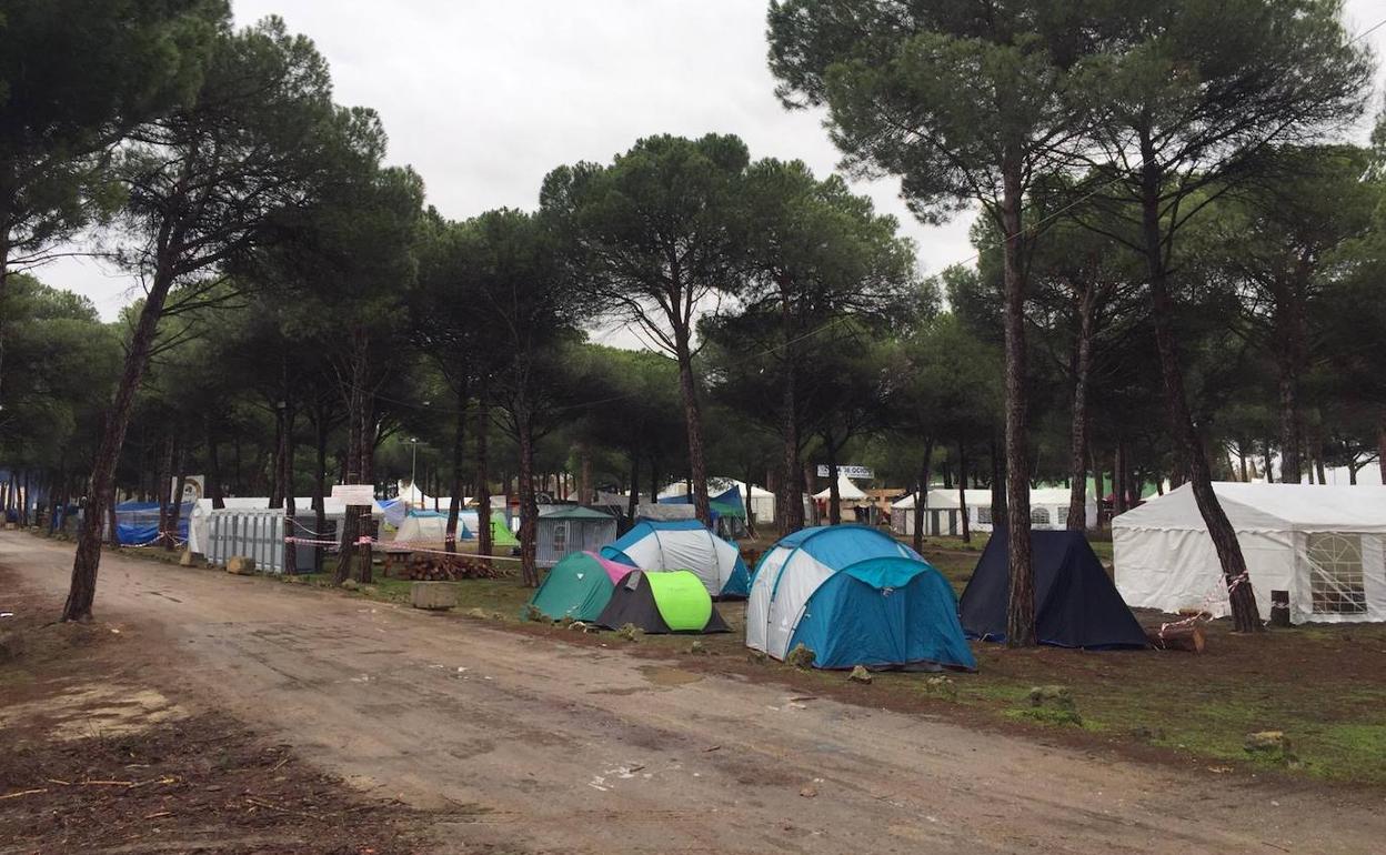 Zona de acampada de Motauros ayer por la mañana. 