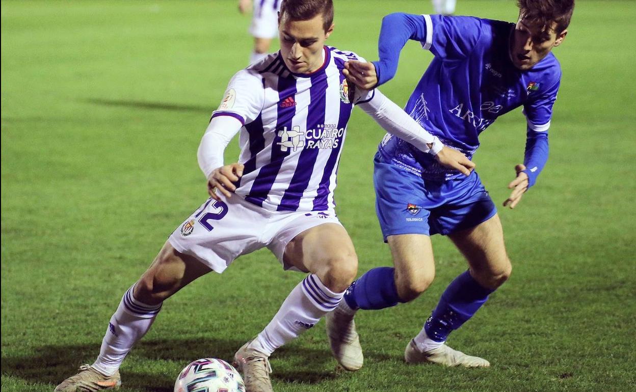 Jorge de Frutos, en un partido de Copa con el Valladolid. 