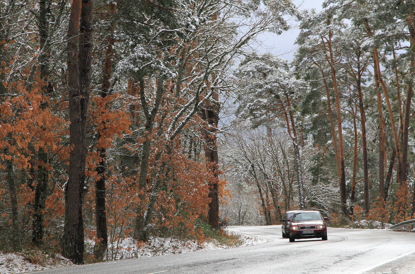 La nieve afecta a las poblaciones y carreteras de montaña.