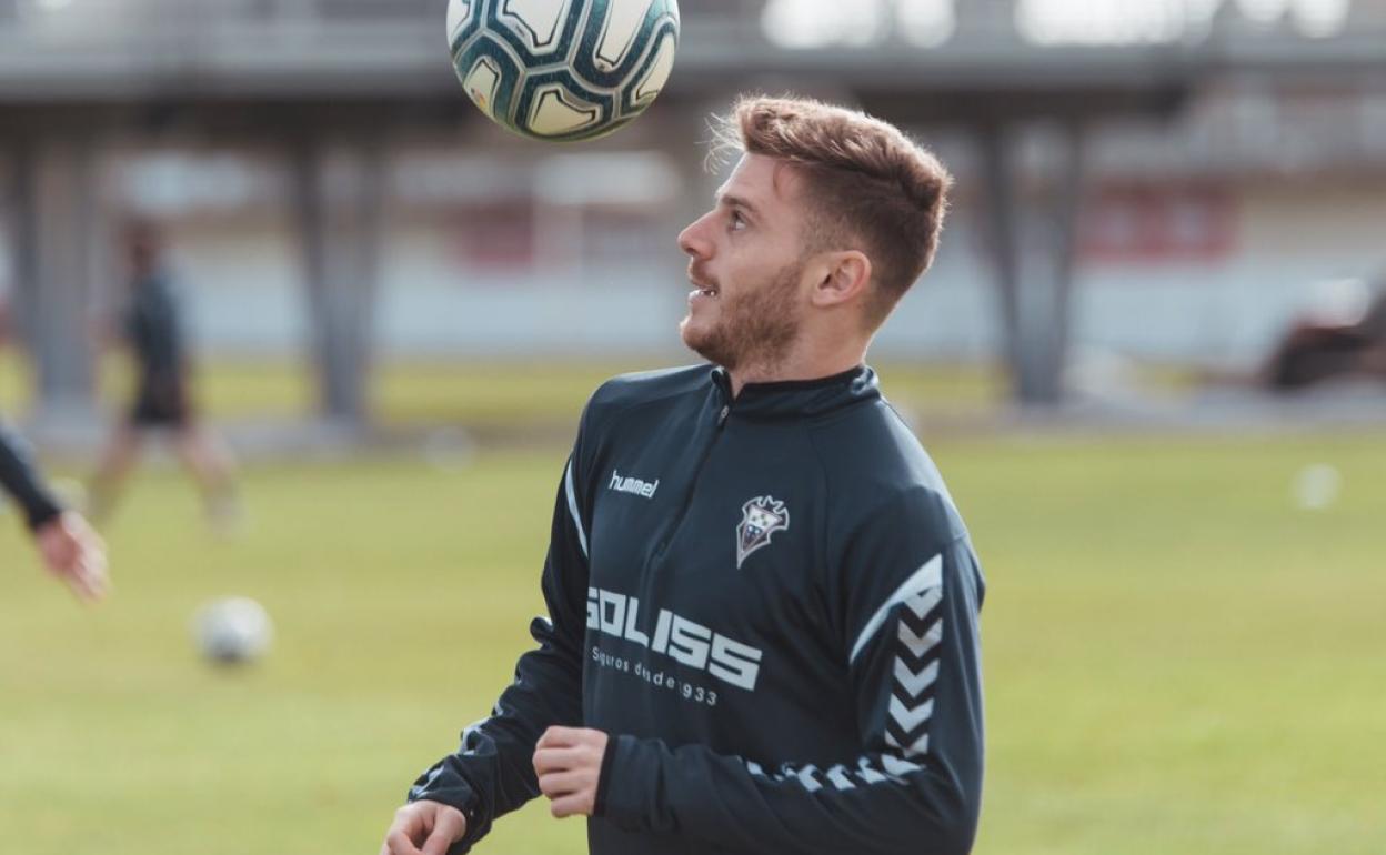 Diego Caballo, entrenando con el Albacete. 