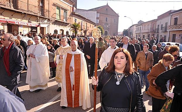 Procesion de la Virgen de la Paz, patrona de La Seca, en años anteriores. 