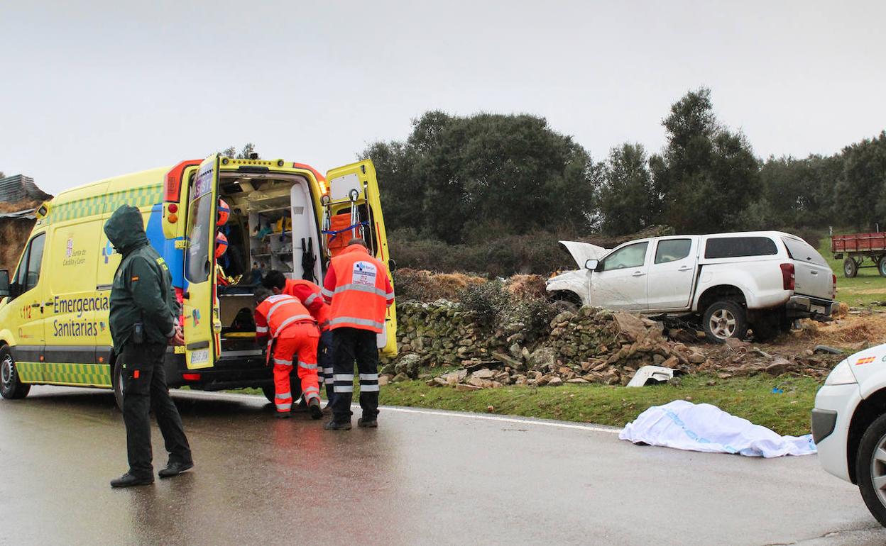 Accidente de esta mañana en Bogajo.