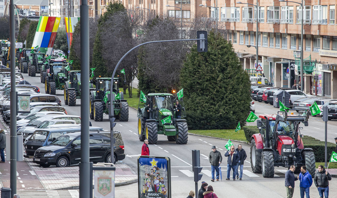 Protesta de los agricultores y ganaderos en Burgos.