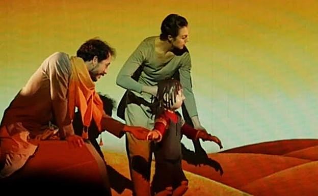 Un momento de la representación de 'Peregrinos'.