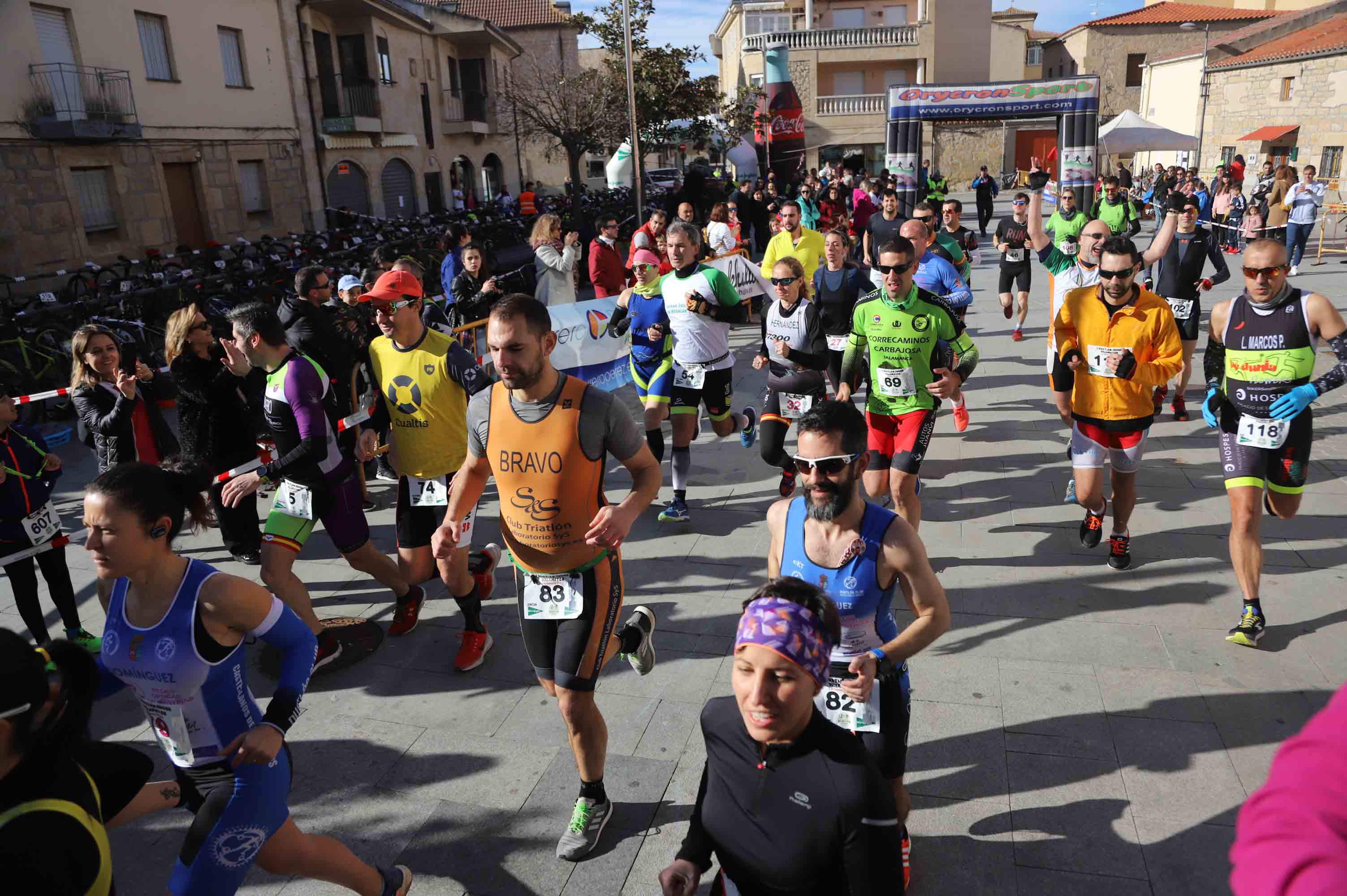 Participantes en el Duatlon de Villamayor. 