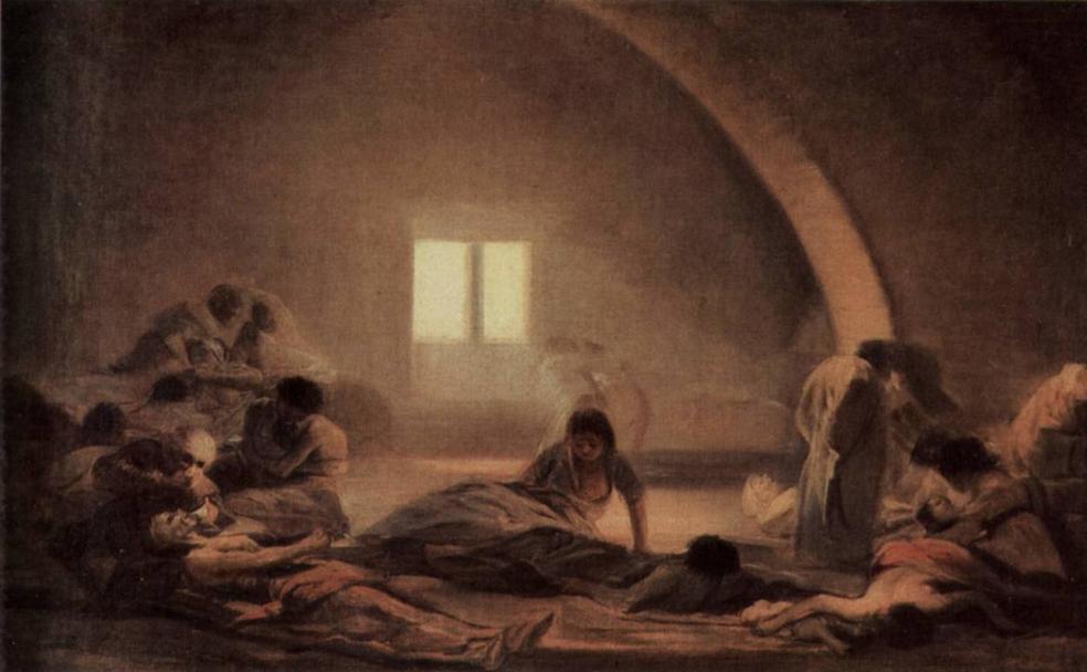 El genial Goya retrató el desahucio de unos enfermos en su obra 'Hospital de apestados' (1808-10).