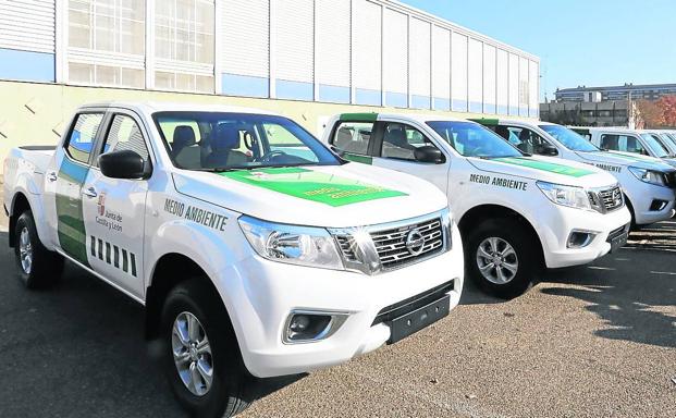 Vehículos de la nueva flota de la Guardería Forestal, que sustituyeron a los antiguos 'jeeps'.