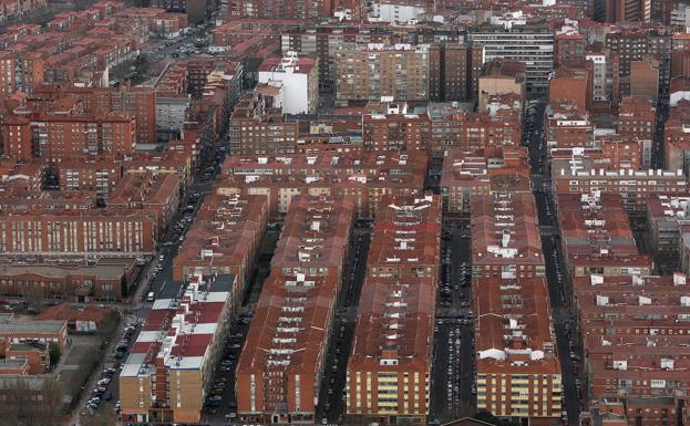 Vista aérea de La Rondilla, uno de los barrios con el menor porcentaje de vecinos nacidos en Valladolid capital. 