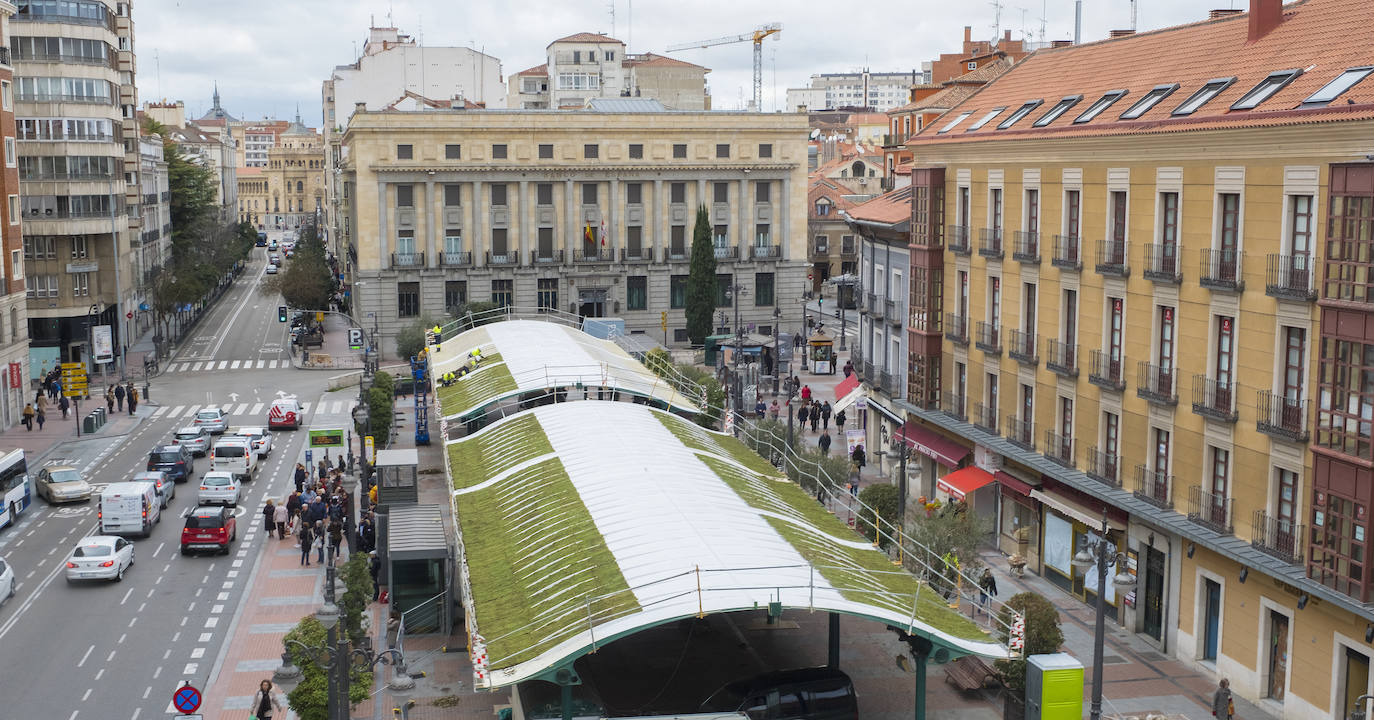 El proyecto europeo URBAN GreenUP, coordinado por el Centro Tecnológico CARTIF, pone en marcha las obras de renaturalización de la marquesina de la Plaza España de Valladolid.