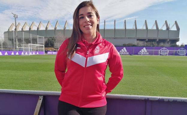 Cristina Ruiz posa en Los Anexos, donde jugó militando en el Real Valladolid.