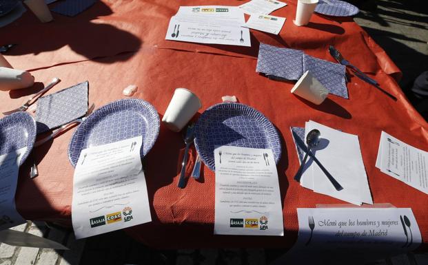 Acción de protesta de los agricultores en Madrid.