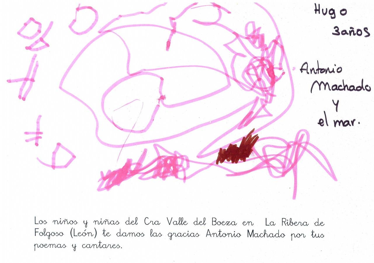 Cartas y dibujos de escolares de Valladolid para Antonio y Manuel Machado.