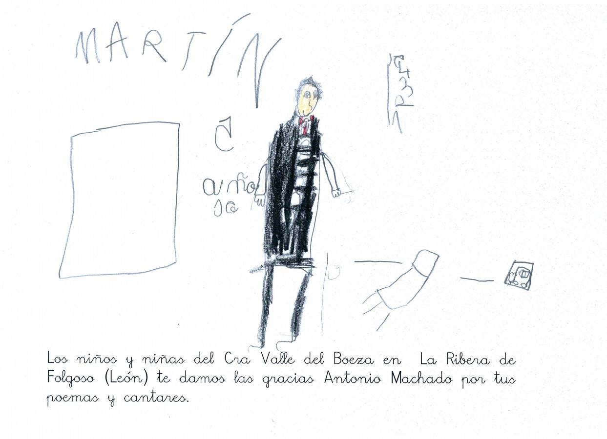 Cartas y dibujos de escolares de Valladolid para Antonio y Manuel Machado.